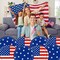 48PCS 4th of July Party Supplies, 9" Independence Day Disposable Paper Plates, Patriotic Party Plates Memorial Day Dinner Dessert Plates Red White Blue Dinnerware Tableware